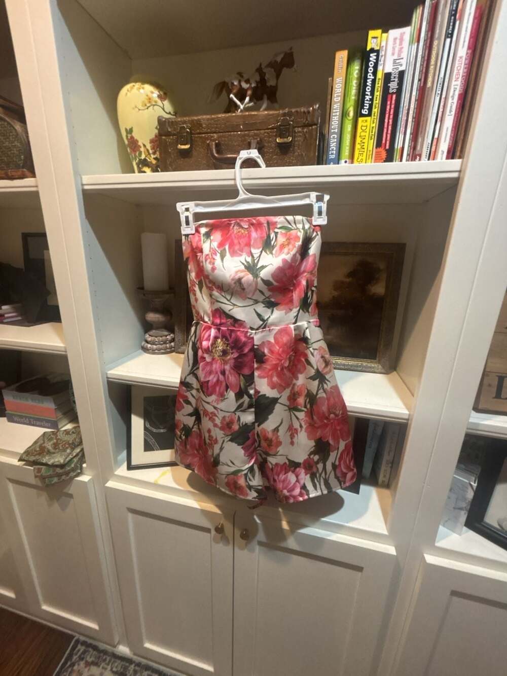 Express Conscious Edit Floral Print Strapless Bow Back Romper